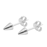 Sterling Silver Spike Shaped Small Stud EarringsAnd Earrings Height 5mm