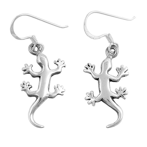 Sterling Silver Gecko Shaped Plain EarringsAnd Earring Height 20 mm