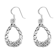 Load image into Gallery viewer, Sterling Silver Infinity Oval Shaped Plain EarringsAnd Earring Height 23 mm