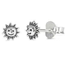Load image into Gallery viewer, Sterling Silver Sun Shaped Small Stud EarringsAnd Earrings Height 5mm