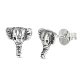 Sterling Silver Elephant Face Shaped Small Stud EarringsAnd Earrings Height 8mm