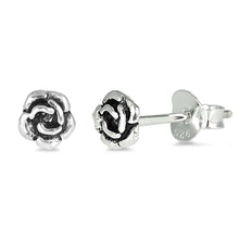 Load image into Gallery viewer, Sterling Silver Moon Rose Shaped Small Stud EarringsAnd Earrings Height 5mm