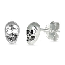 Load image into Gallery viewer, Sterling Silver Skull Shaped Small Stud EarringsAnd Earrings Height 5mm