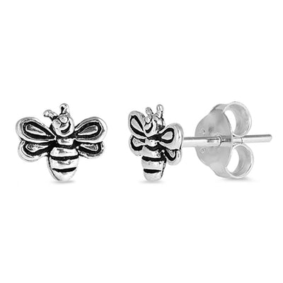 Sterling Silver Bee Small Stud Earrings