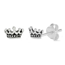Load image into Gallery viewer, Sterling Silver Crown Shaped Small Stud EarringsAnd Earrings Height 4mm