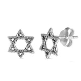 Sterling Silver Star Shaped Small Stud EarringsAnd Earrings Height 9mm