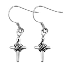 Load image into Gallery viewer, Sterling Silver Cross Shaped Plain EarringsAnd Earring Height 13mm