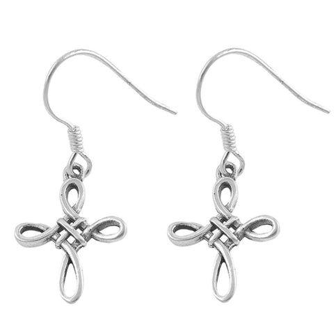 Sterling Silver Celtic Cross 925 Small Stud EarringsAnd Earrings Height 14mm