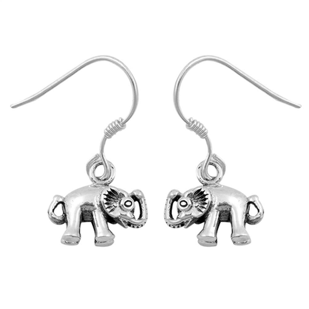 Sterling Silver Elephant Shaped Plain EarringsAnd Earring Height 8 mm