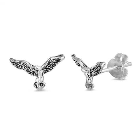 Sterling Silver Eagle Shaped Small Stud EarringsAnd Earrings Height 6mm