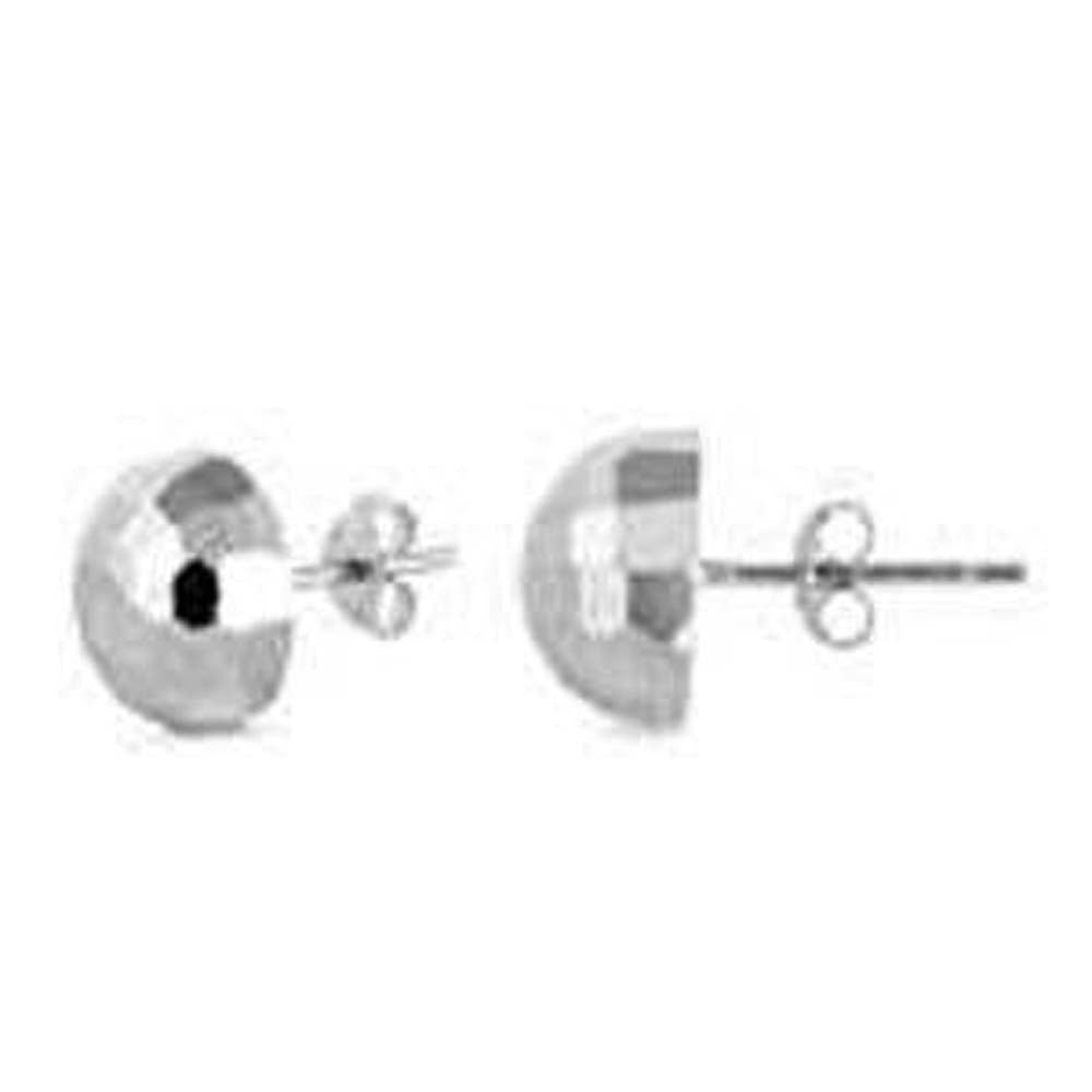 Sterling Silver Round Shaped Small Stud EarringsAnd Earring Height 8mm