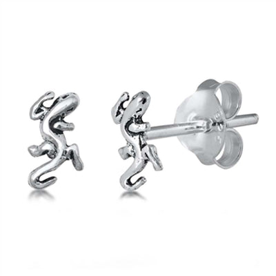 Sterling Silver Lizard Small Stud Earrings