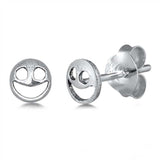 Sterling SilverSmiley Face Small Stud Earrings