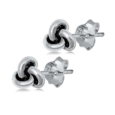 Sterling Silver Knot Small Stud Earrings