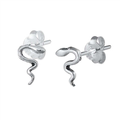 Sterling Silver  Snake Small Stud Earrings