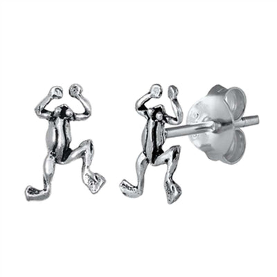 Sterling Silver Frog Small Stud Earrings