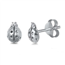 Load image into Gallery viewer, Sterling Silver Ladybug Small Stud Earrings