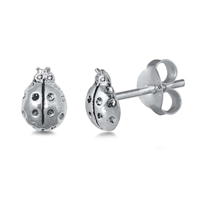 Sterling Silver Ladybug Small Stud Earrings
