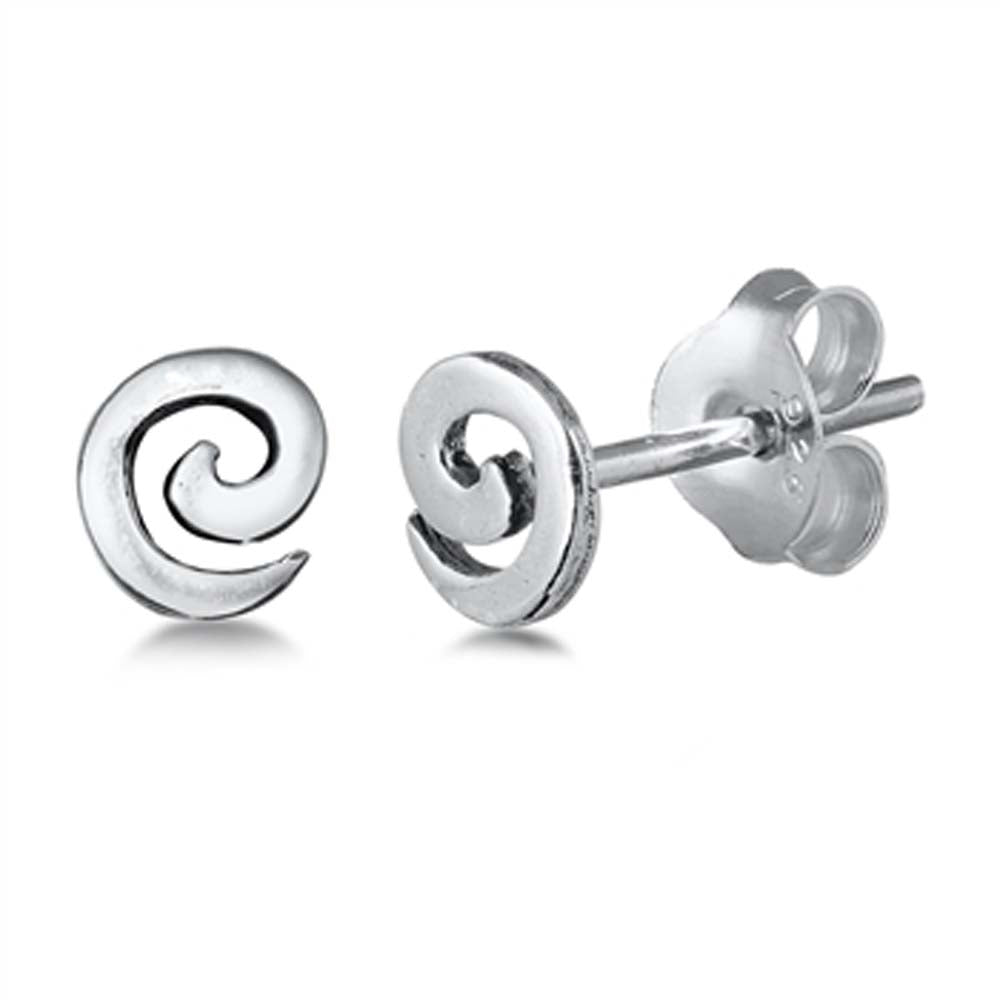 Sterling Silver Spirals Small Stud Earrings