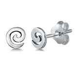 Sterling Silver Spirals Small Stud Earrings