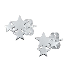 Sterling Silver Stars Small Stud Earrings
