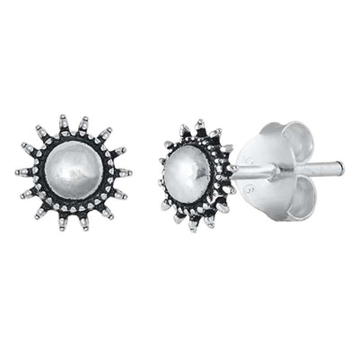 Sterling Silver  Bali Sun Small Stud Earrings