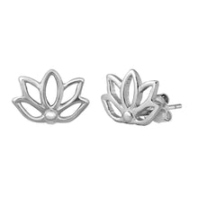 Load image into Gallery viewer, Sterling Silver Lotus Small Stud Earrings