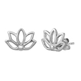 Sterling Silver Lotus Small Stud Earrings