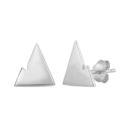Sterling Silver Mountains Small Stud Earrings