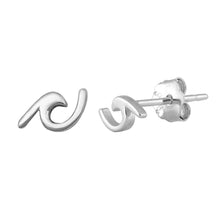 Load image into Gallery viewer, Sterling Silver Wave Small Stud Earrings