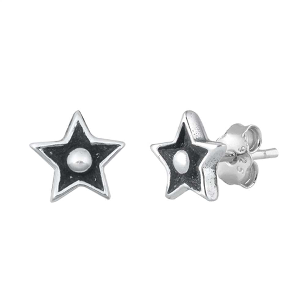 Sterling Silver Star Small Stud Earrings
