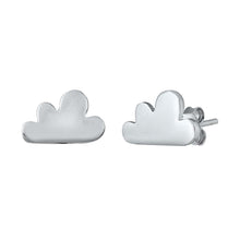 Load image into Gallery viewer, Sterling Silver Rhodium Plated Cloud Small Stud Earrings