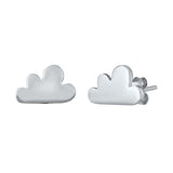 Sterling Silver Rhodium Plated Cloud Small Stud Earrings