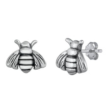 Load image into Gallery viewer, Sterling Silver Oxidized Bubble Bee Stud Earrings - silverdepot