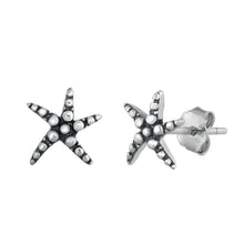 Load image into Gallery viewer, Sterling Silver Oxidized Starfish Stud Earrings - silverdepot