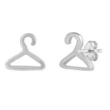 Load image into Gallery viewer, Sterling Silver Oxidized Clothes Hanger Stud Earrings - silverdepot