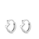 Sterling Silver Oxidized Branch Huggie Earrings