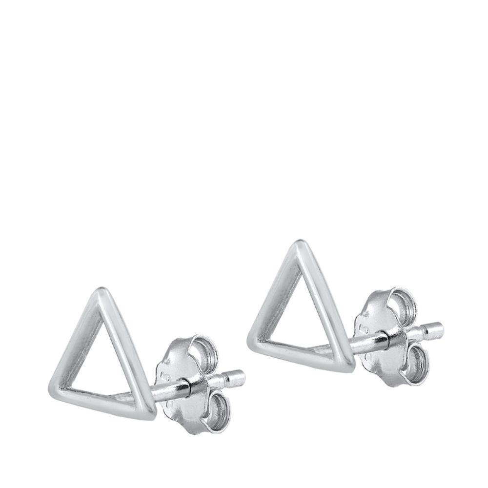 Sterling Silver Triangle Stud Earrings