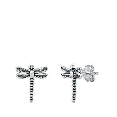 Sterling Silver Dragonfly Stud Earrings - silverdepot