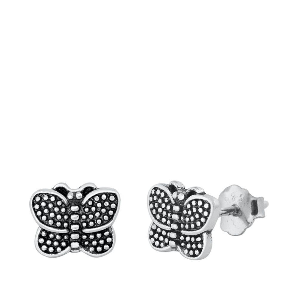 Sterling Silver Butterfly Stud Earrings - silverdepot