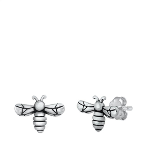 Sterling Silver Bee Stud Earrings