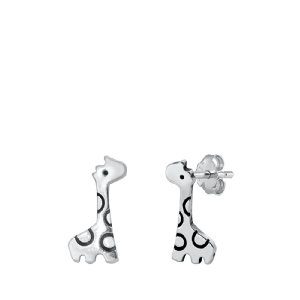 Sterling Silver Giraffe Stud Earrings - silverdepot