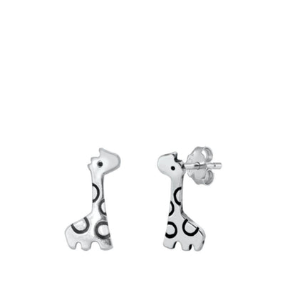 Sterling Silver Giraffe Stud Earrings - silverdepot