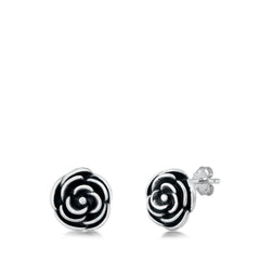 Sterling Silver Rose Stud Earrings
