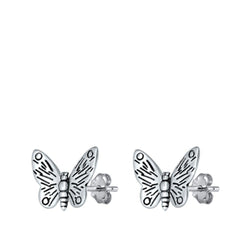 Sterling Silver Butterfly Stud Earrings