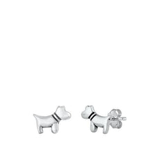 Load image into Gallery viewer, Sterling Silver Oxidized Dog Stud Earrings