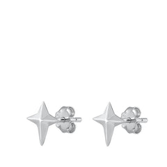 Sterling Silver Oxidized North Star Stud Earrings