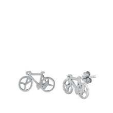 Load image into Gallery viewer, Sterling Silver Rhodium Plated Bicycle Stud Earrings