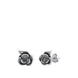 Sterling Silver Oxidized Cloud Swirls Stud Earrings