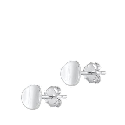 Sterling Silver Oxidized Round Stud Earrings